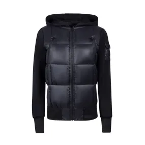 Black Matte Puffer Kids Knit Jacket