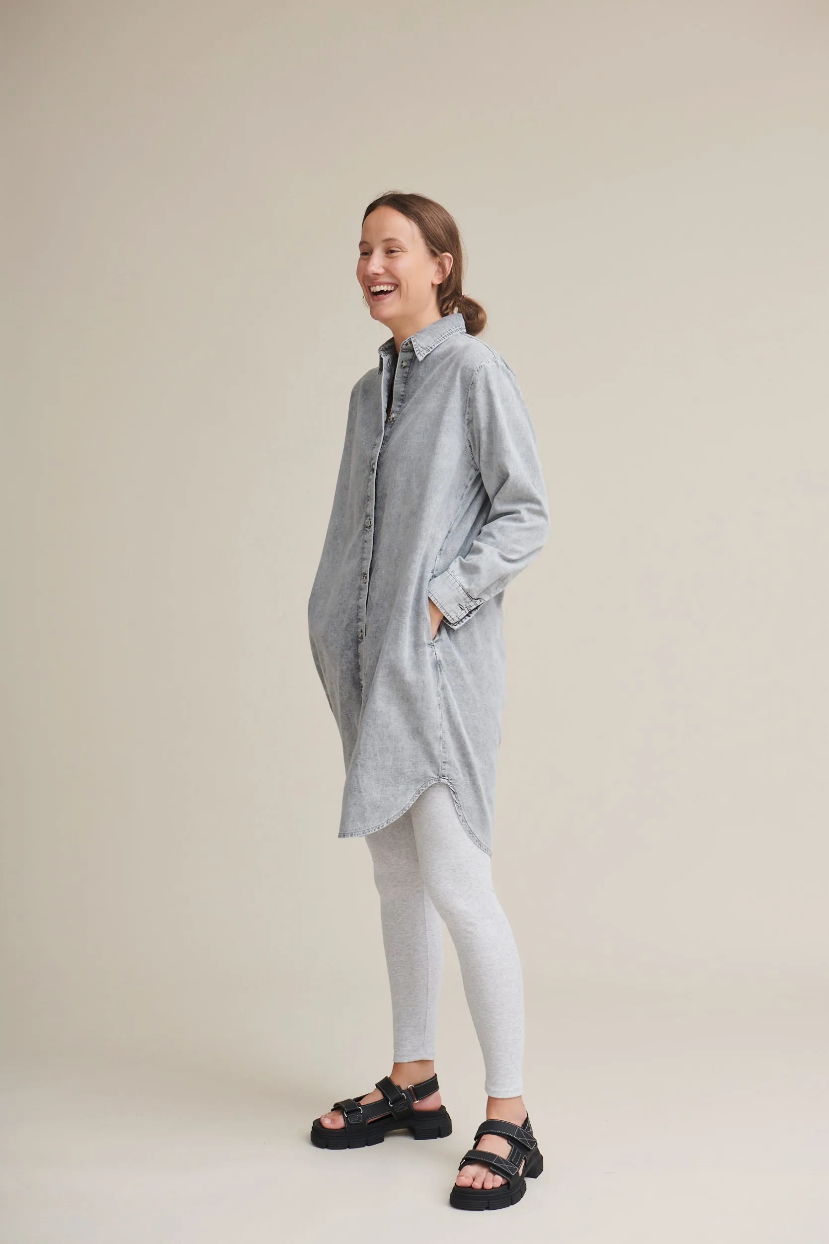 Bluebell Shirt Dress - Grey