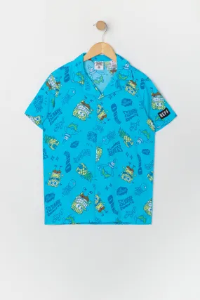 Boys SpongeBob Print Button-Up Top