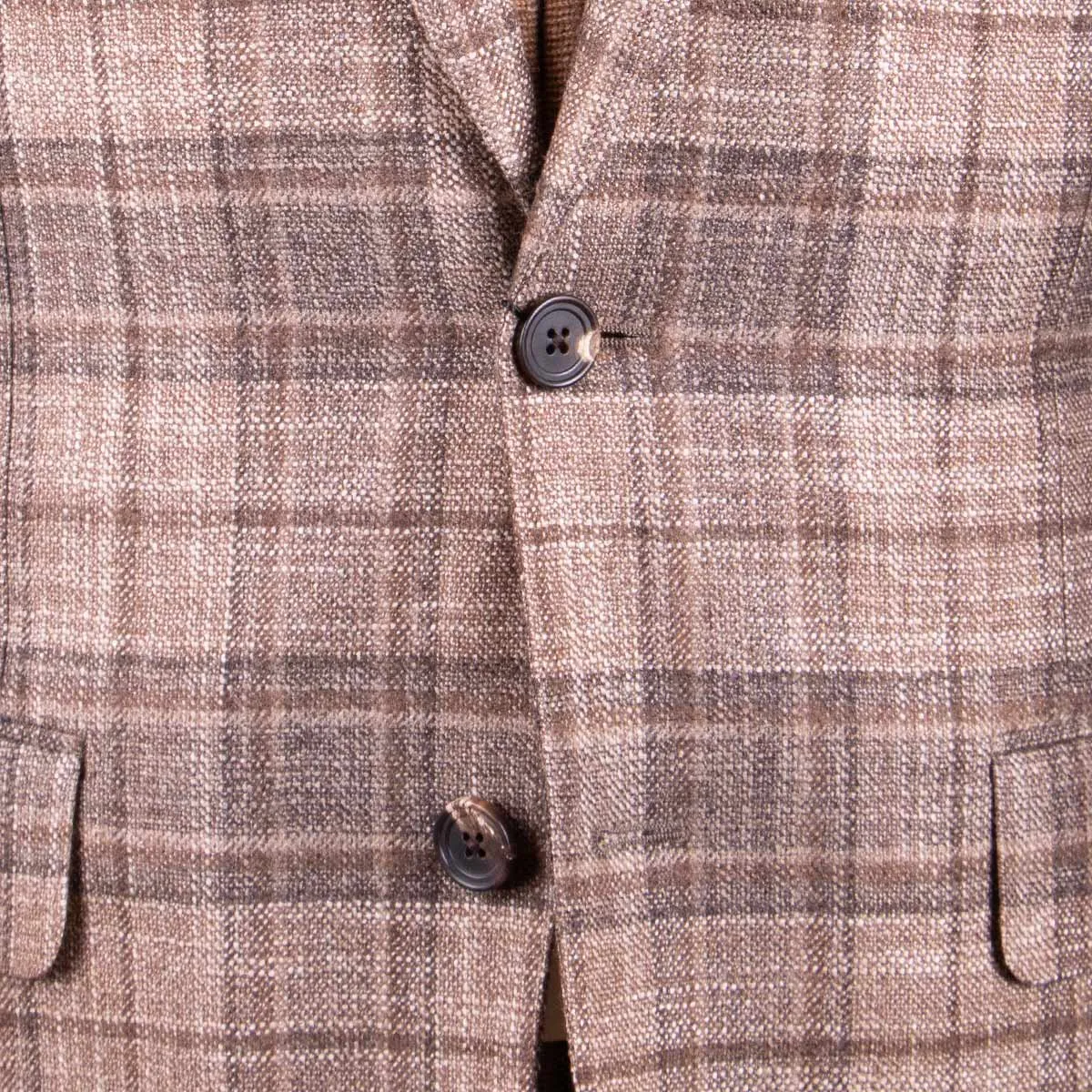 Brown Check Wool, Silk, & Cashmere Jacket