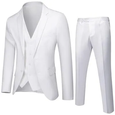 Business Suit Jacket Coat Blazers Trousers Waistcoat Men's Wedding Three Pieces Pants Vest Large Size Professional Suits