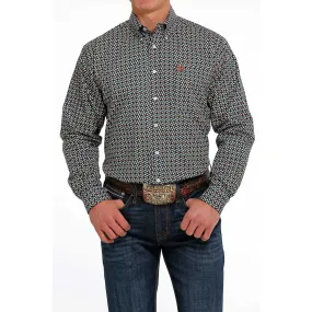 Cinch Men's Long Sleeve Button Down - Geometric Print