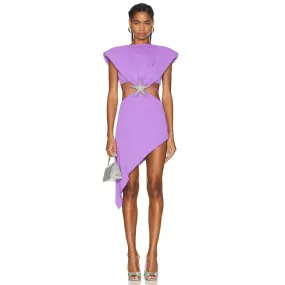 Crystal Star Cutout Sleeveless Bandage Dress