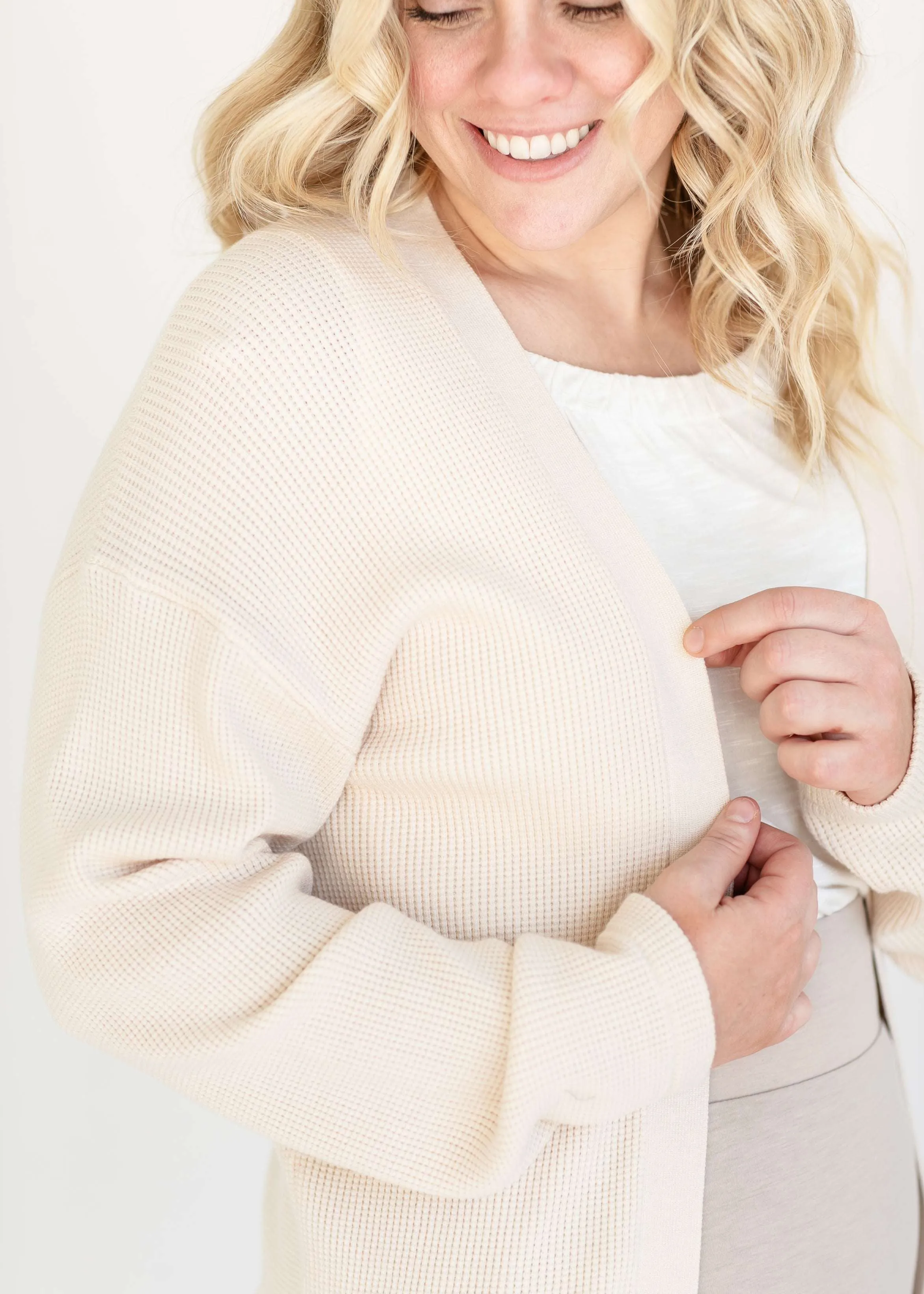 Essential Waffle Knit Cardigan