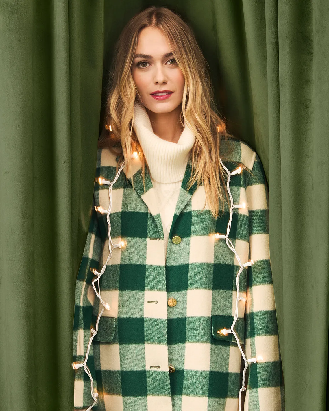 Gingham Wool Coat