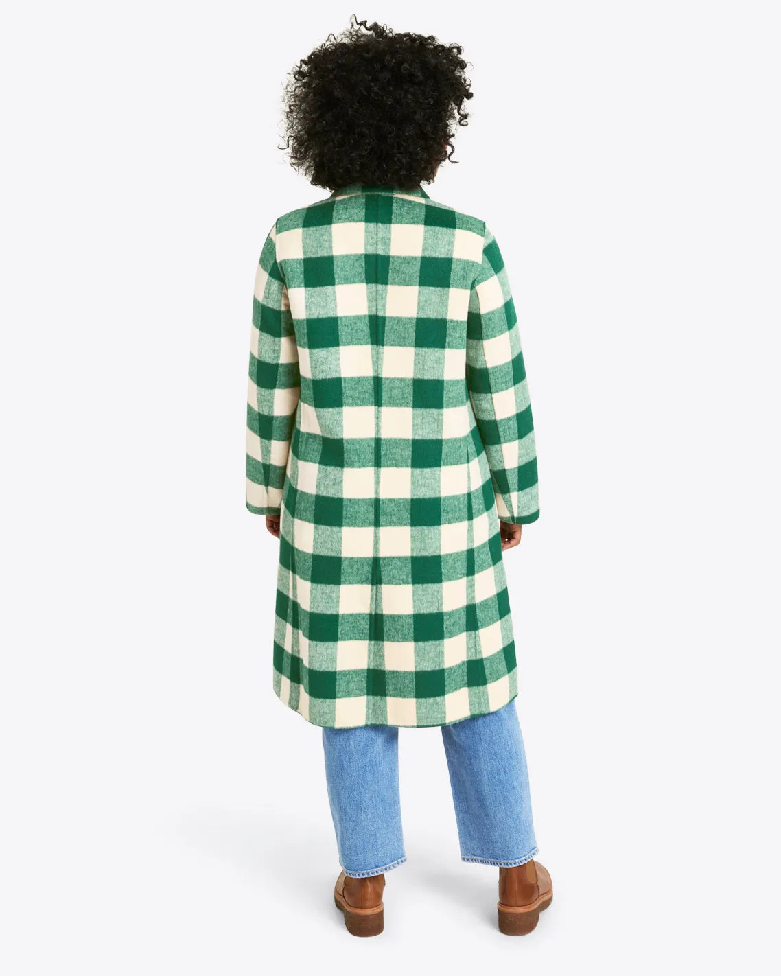 Gingham Wool Coat