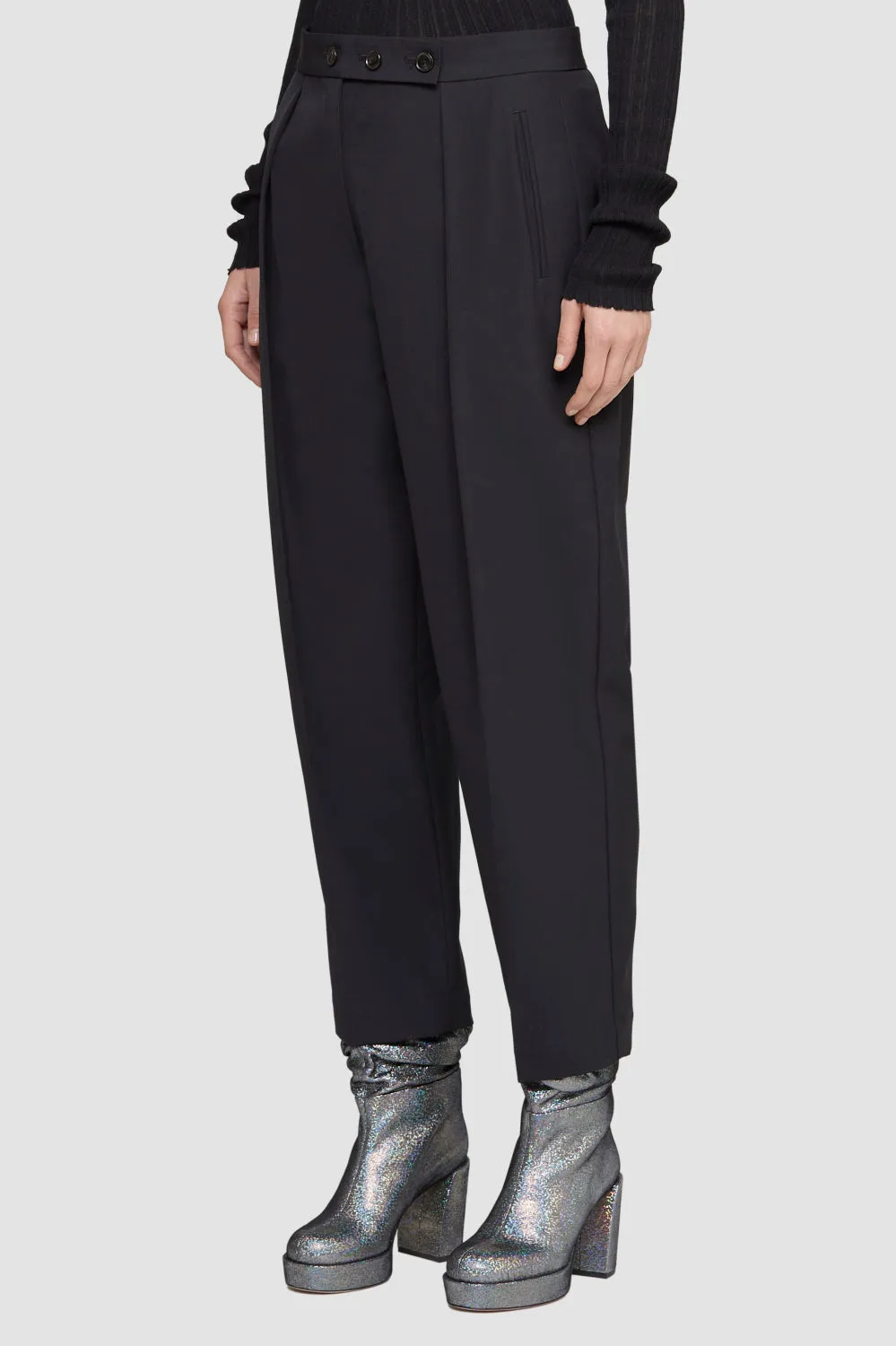 High-Waisted Tapered Trousers