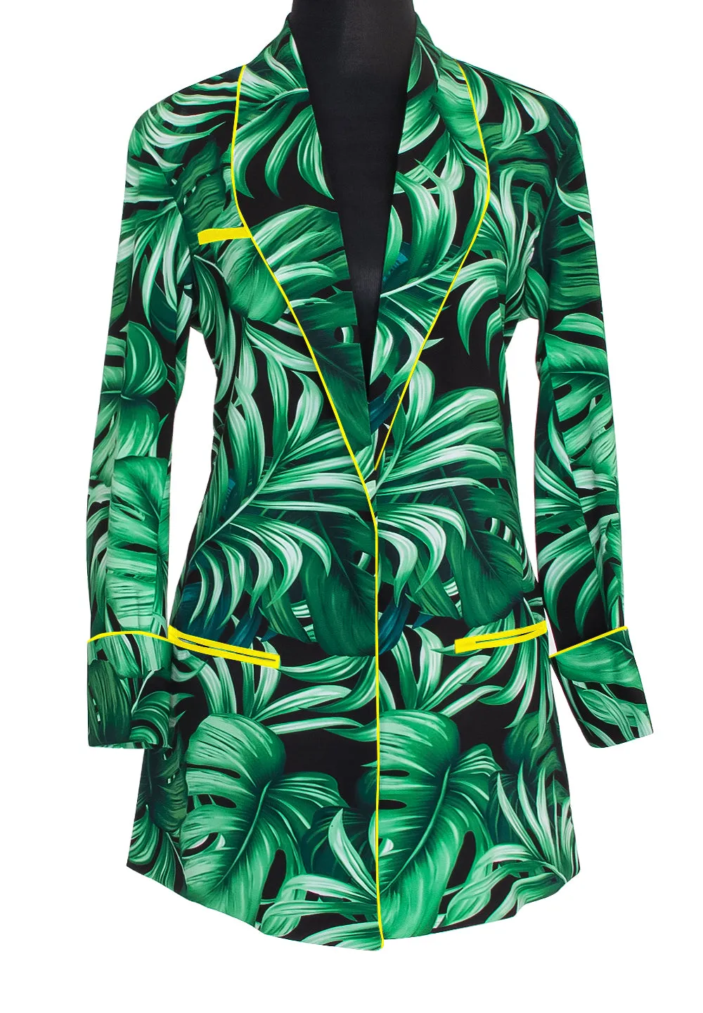 Jungle - Monstera Black / Green Blazer (Neon Yellow)