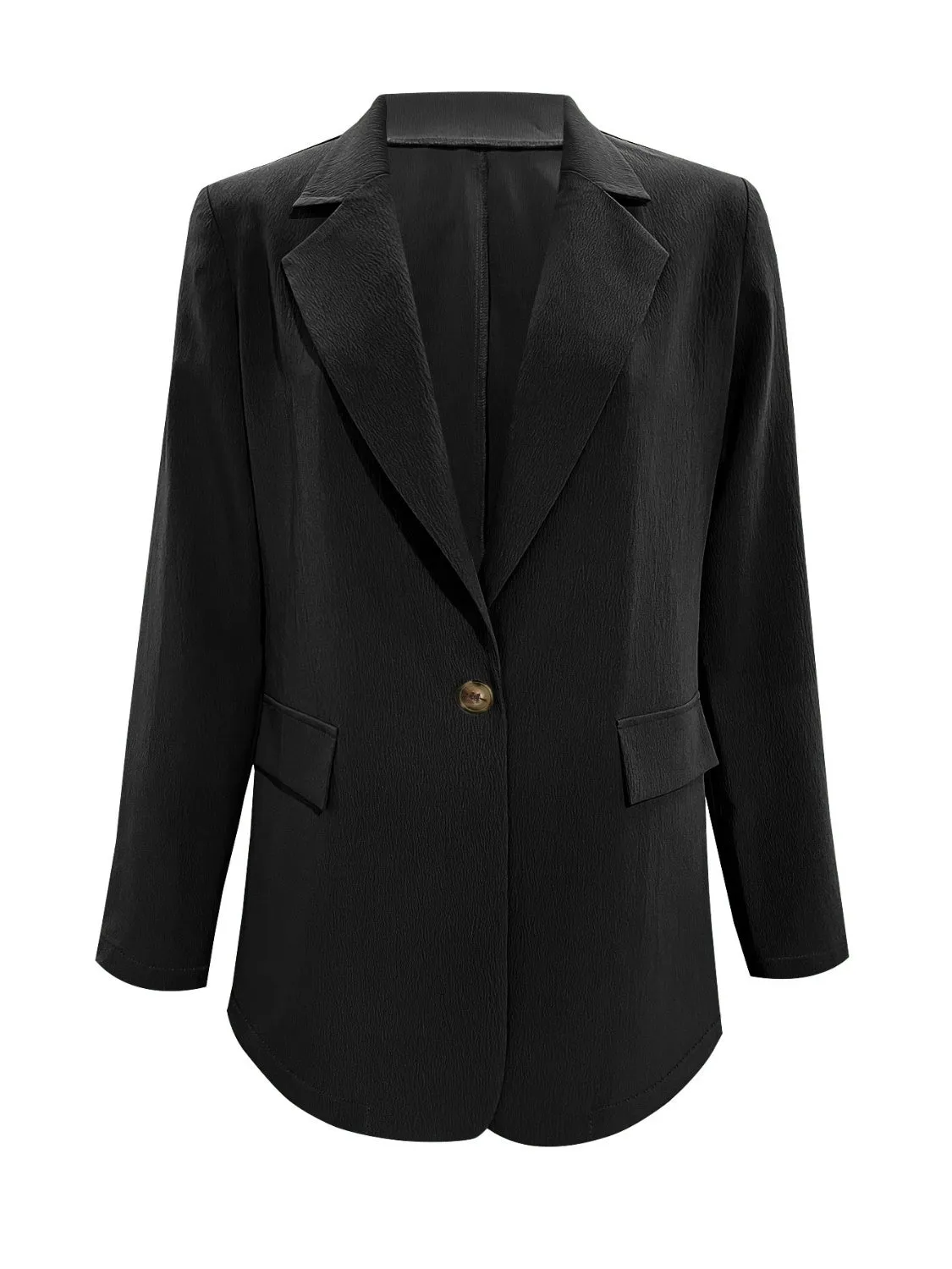 Lapel Collar Long Sleeve Blazer