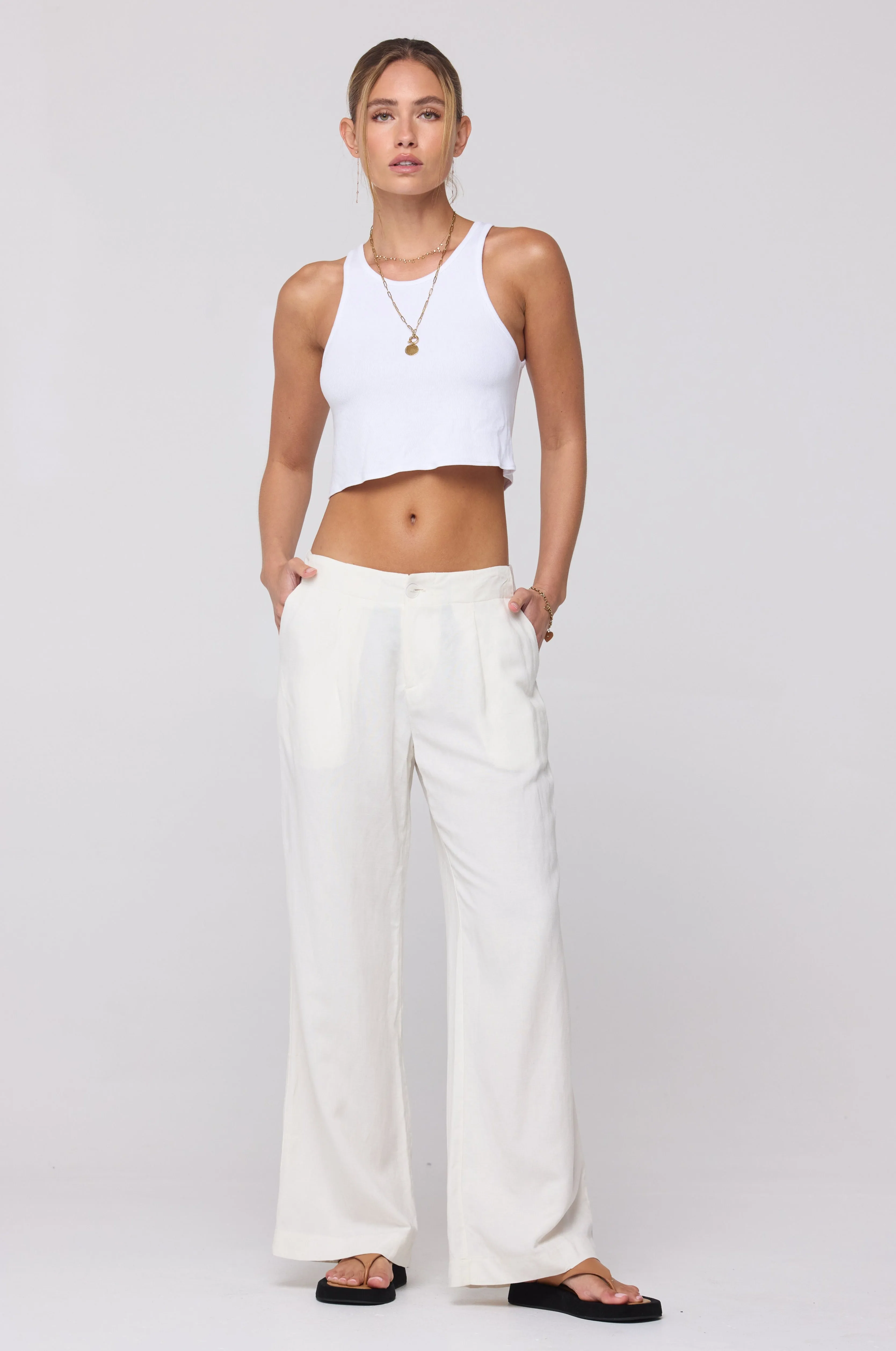 Malcolm Trousers in White Linen