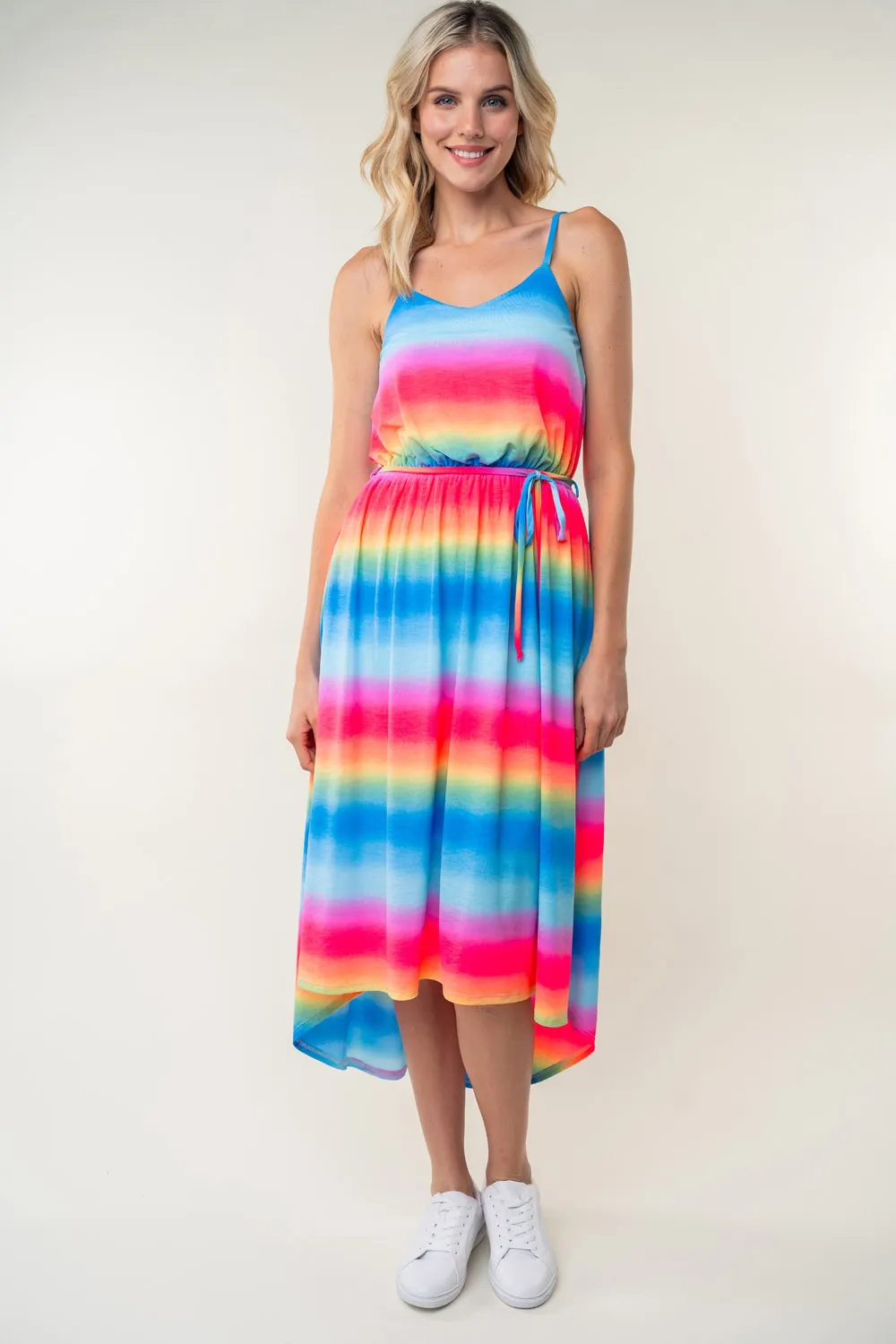 Ombre Striped Midi Cami Dress