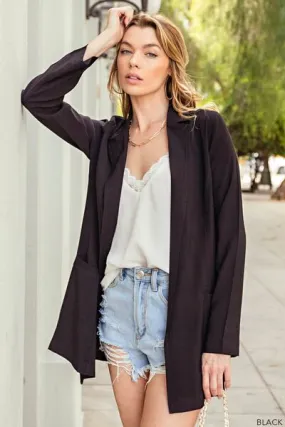 Open Front Long Sleeve Blazer