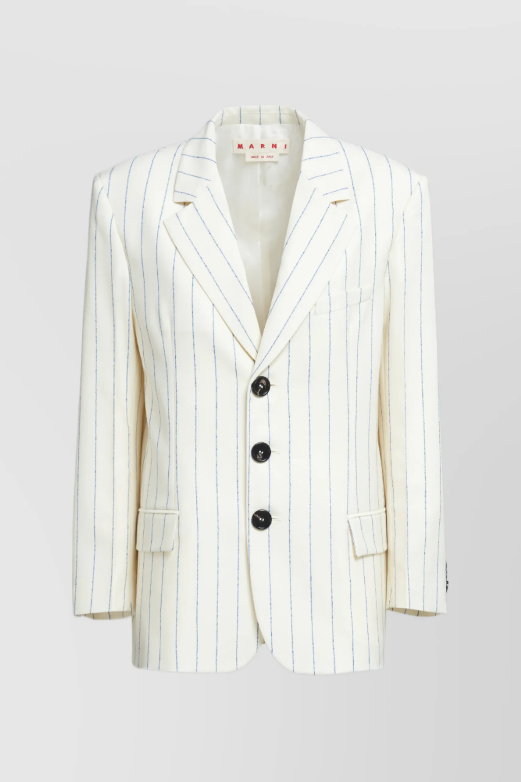 Single breasted striped virgin wool blazer