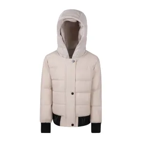 Tan Sweatshirt Puffer Kids Coat