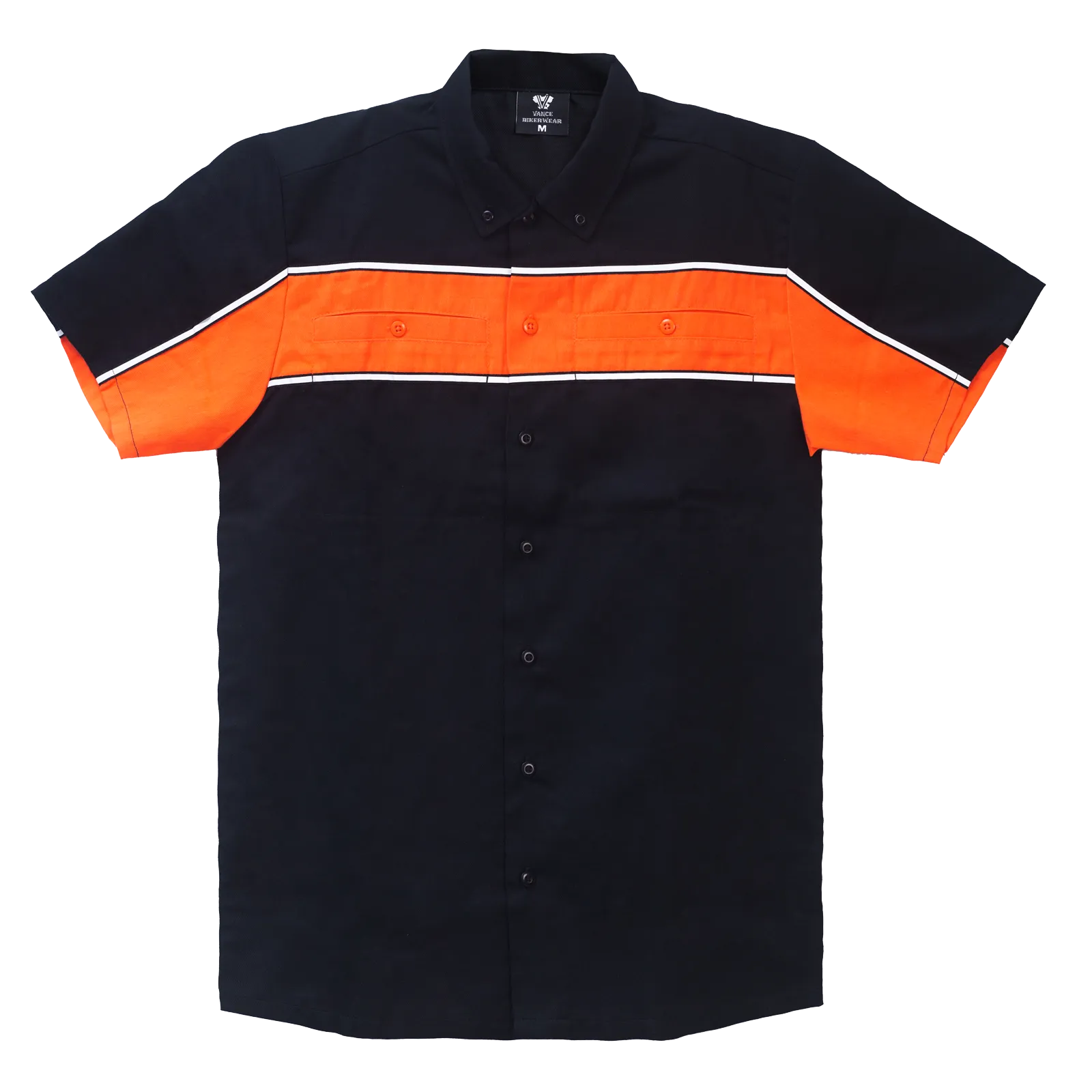 VB770 - Men's Work Shirts Black & Orange