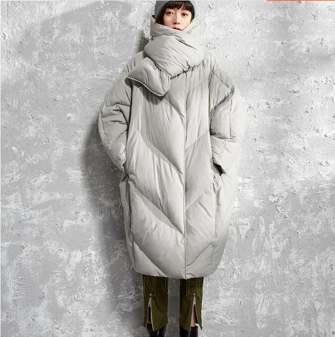 Women Winter Puffer Coat Loose 90% Duck Down Jackets Warm Coat/ 03212